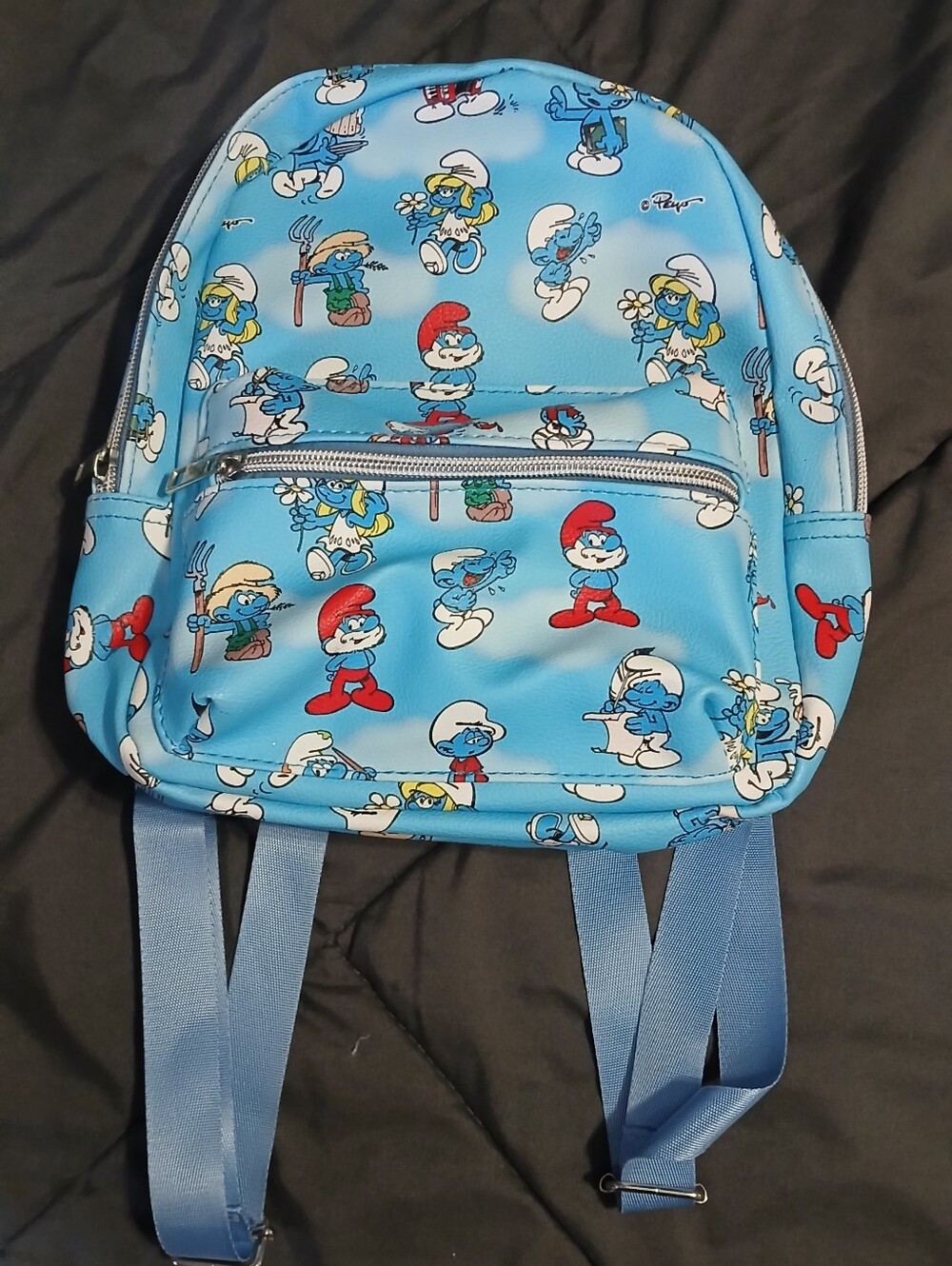 Fast Forward Smurfs 10" Mini PU leather backpack NWOT